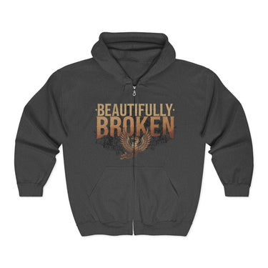 Jelly Beautifully Broken Zip Up Hoodie - Sunlit Funlit Country Music Tees